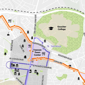 graphic of the loop orange route map